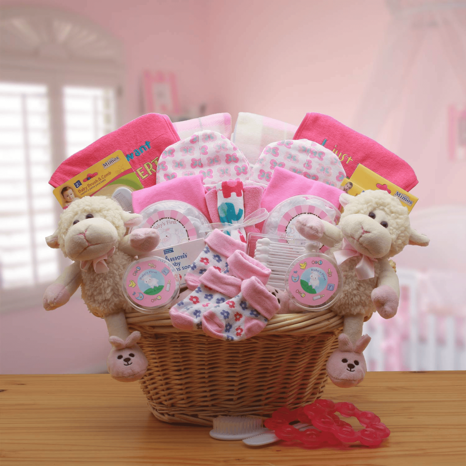 Double Blossom Twins Baby Gift Basket – Pink Edition 🌸👶👶 | Perfect Baby Shower & Newborn Gift! - The Little Big Store