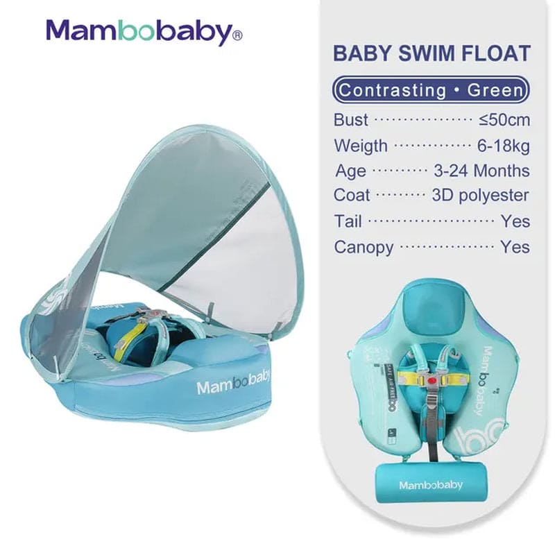 SplashVIP Baby Float: Ultimate Non-Inflatable Swim Trainer with Canopy