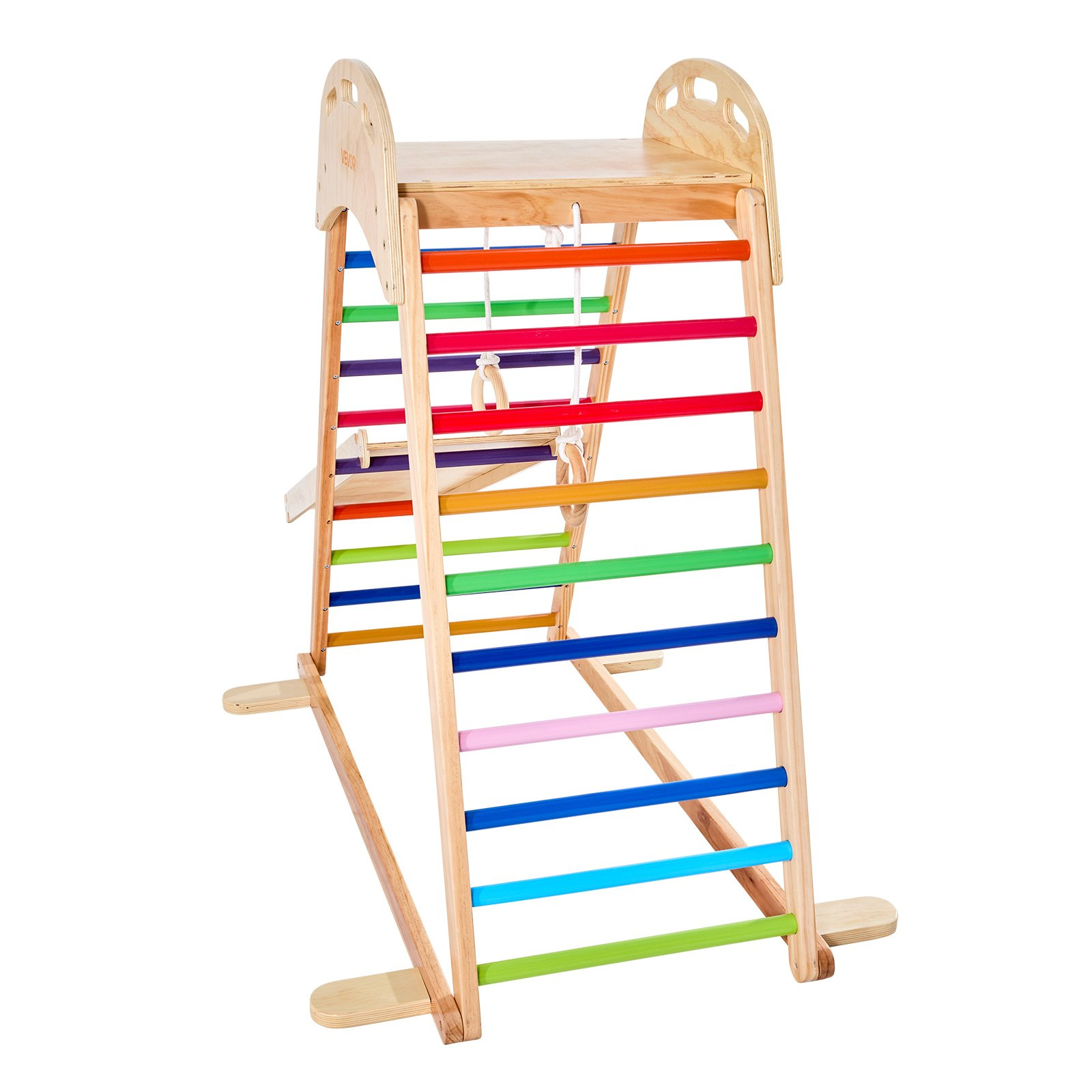 Wooden Indoor Jungle Gym Playset – 4-in-1 Montessori Climbing Set for Kids