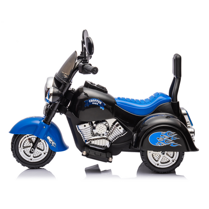 Kids Ride On Motorcycle Toy, 3-Wheel Chopper Motorbike with LED Colorful Headlights Horn, Blue 6V Battery Powered Riding on Electric Harley Motorcycle for Boys Girls - The Little Big Store