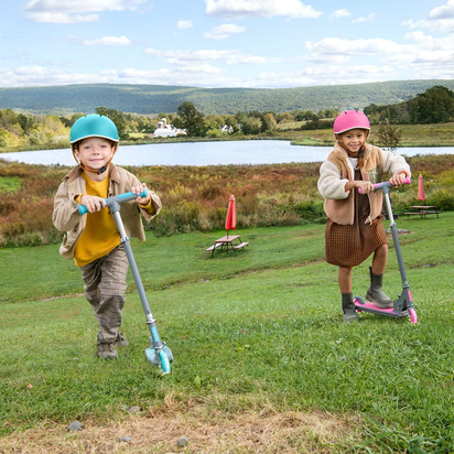 Leo Folding Kick Scooter - Vibrant Pink with Light-Up Wheels, Adjustable Handlebar & Easy Folding Design for Kids 5+