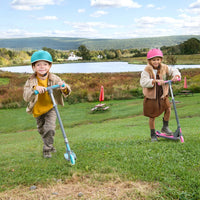 Leo Folding Kick Scooter - Vibrant Pink with Light-Up Wheels, Adjustable Handlebar & Easy Folding Design for Kids 5+