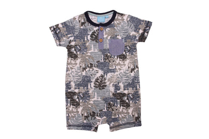 Xander Tropical Leaf Romper Baby - The Little Big Store