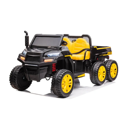 🚜 Freddo Titan™ 24V 6-Wheeler Tractor Trailer – 2-Seater Ride-On with Dump Cart & Parental Remote