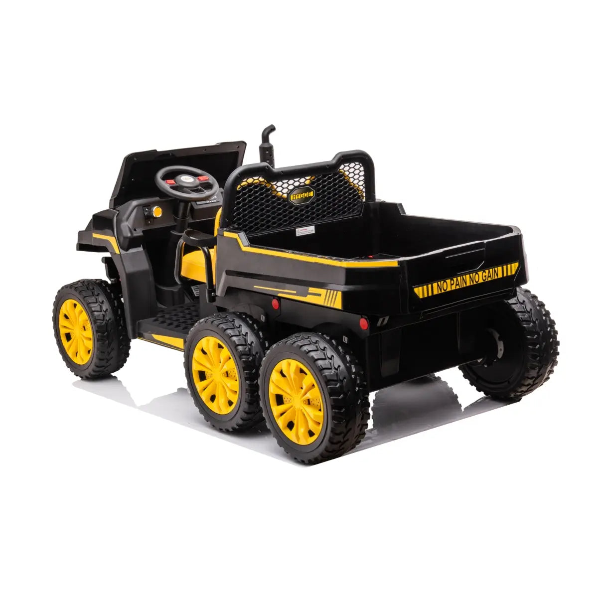 🚜 Freddo Titan™ 24V 6-Wheeler Tractor Trailer – 2-Seater Ride-On with Dump Cart & Parental Remote