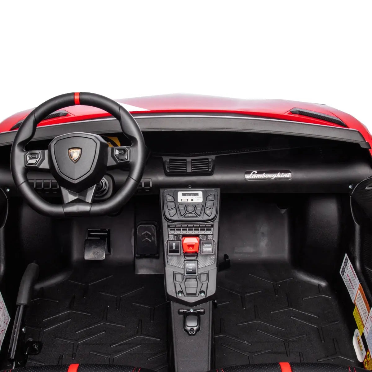 🏁 24V Lamborghini Aventador 2-Seater Ride-On Car – Black | Dual Brushless Motors, Differential Drive, LED Lights, MP3, Remote Control for Kids Ages 3–8 🏎️⚡🎧