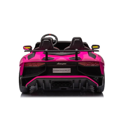 🏁 24V Lamborghini Aventador 2-Seater Ride-On Car – Black | Dual Brushless Motors, Differential Drive, LED Lights, MP3, Remote Control for Kids Ages 3–8 🏎️⚡🎧