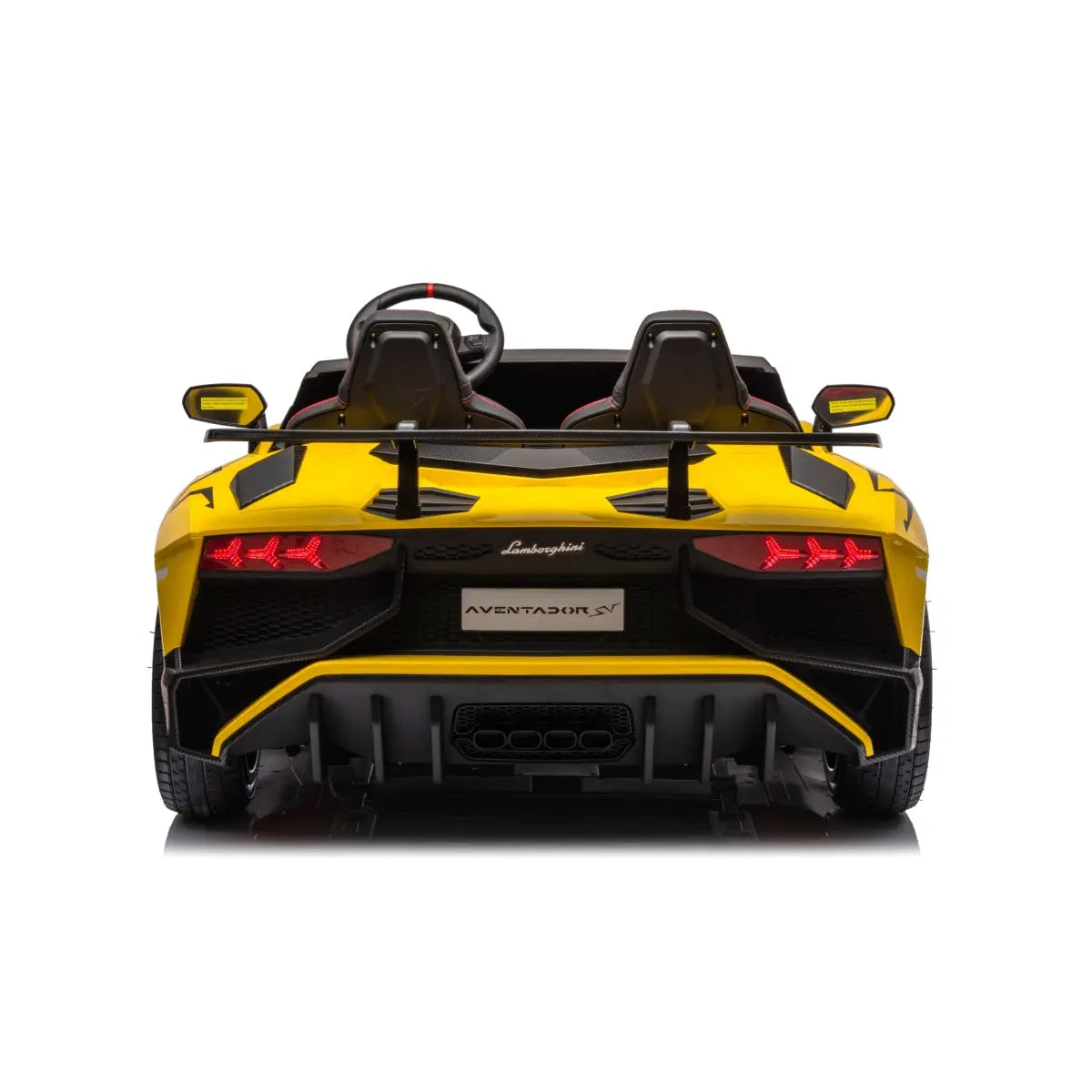 🏁 24V Lamborghini Aventador 2-Seater Ride-On Car – Black | Dual Brushless Motors, Differential Drive, LED Lights, MP3, Remote Control for Kids Ages 3–8 🏎️⚡🎧