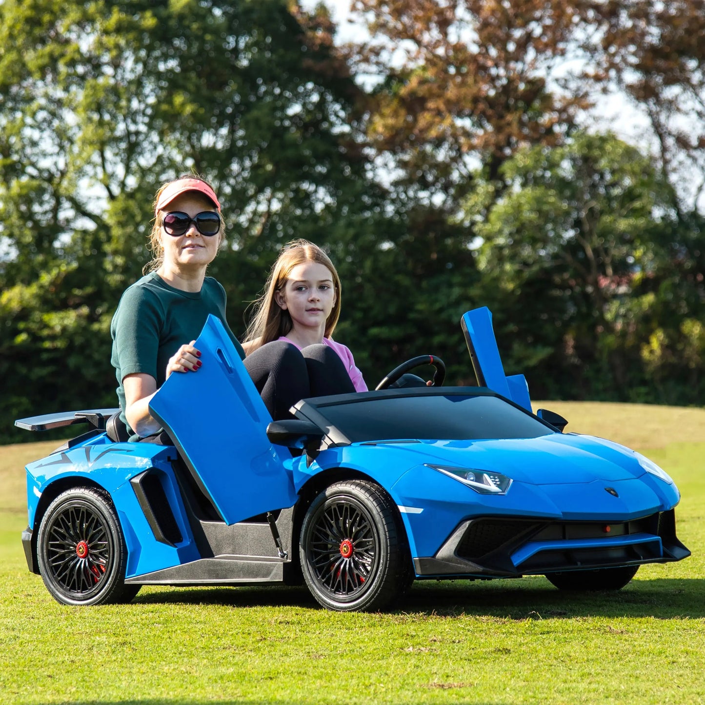 🏁 24V Lamborghini Aventador 2-Seater Ride-On Car – Black | Dual Brushless Motors, Differential Drive, LED Lights, MP3, Remote Control for Kids Ages 3–8 🏎️⚡🎧