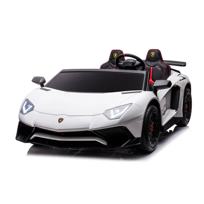 🏁 24V Lamborghini Aventador 2-Seater Ride-On Car – Black | Dual Brushless Motors, Differential Drive, LED Lights, MP3, Remote Control for Kids Ages 3–8 🏎️⚡🎧