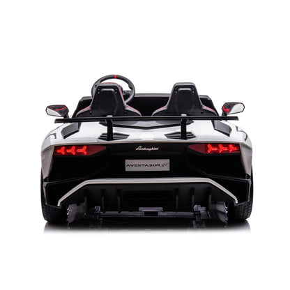 🏁 24V Lamborghini Aventador 2-Seater Ride-On Car – Black | Dual Brushless Motors, Differential Drive, LED Lights, MP3, Remote Control for Kids Ages 3–8 🏎️⚡🎧