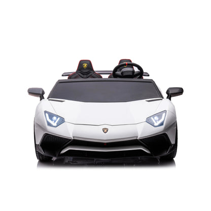 🏁 24V Lamborghini Aventador 2-Seater Ride-On Car – Black | Dual Brushless Motors, Differential Drive, LED Lights, MP3, Remote Control for Kids Ages 3–8 🏎️⚡🎧