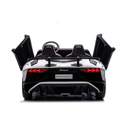🏁 24V Lamborghini Aventador 2-Seater Ride-On Car – Black | Dual Brushless Motors, Differential Drive, LED Lights, MP3, Remote Control for Kids Ages 3–8 🏎️⚡🎧