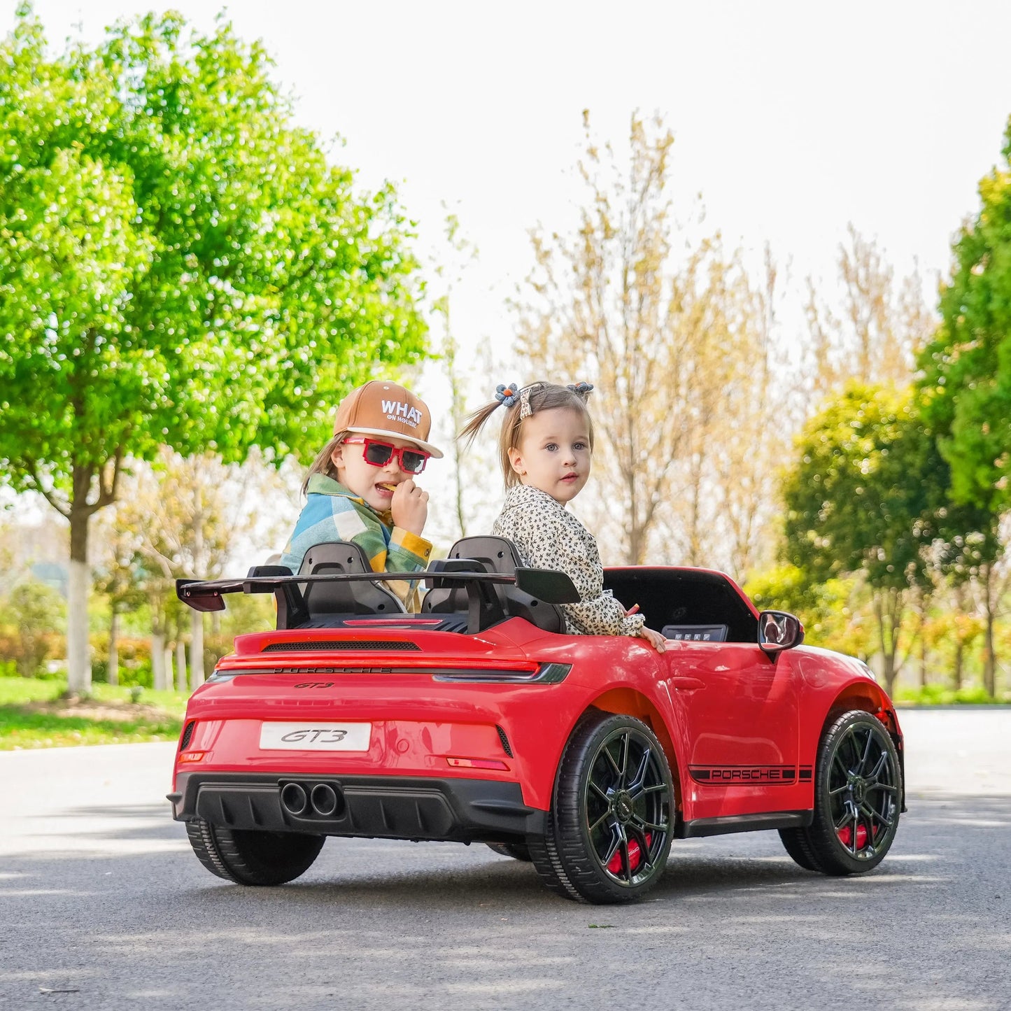 Licensed 24V Porsche 911 GT3 Kids Ride-On Car – 2-Seater with Silent Motor, Remote Control, LED Lights & Music | Ages 3–8