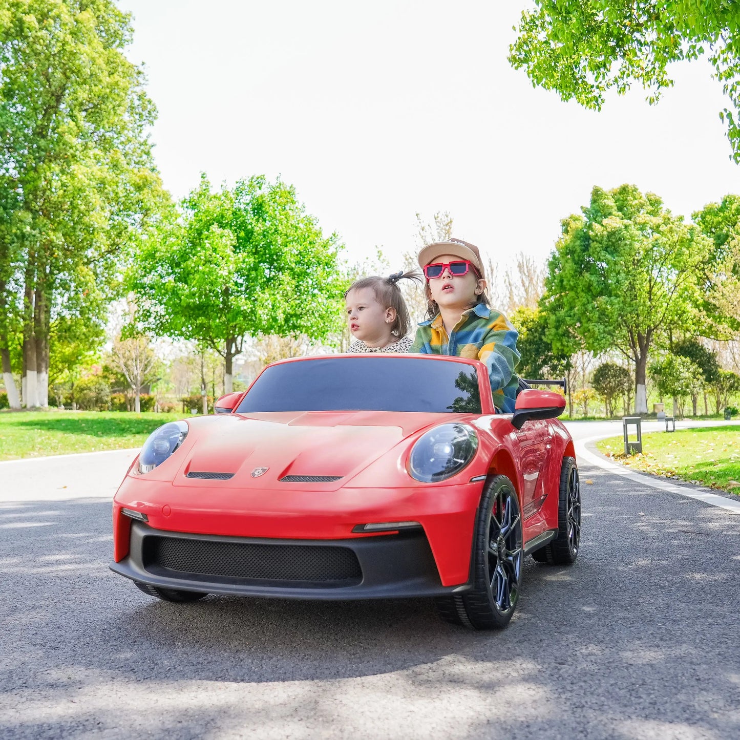 Licensed 24V Porsche 911 GT3 Kids Ride-On Car – 2-Seater with Silent Motor, Remote Control, LED Lights & Music | Ages 3–8