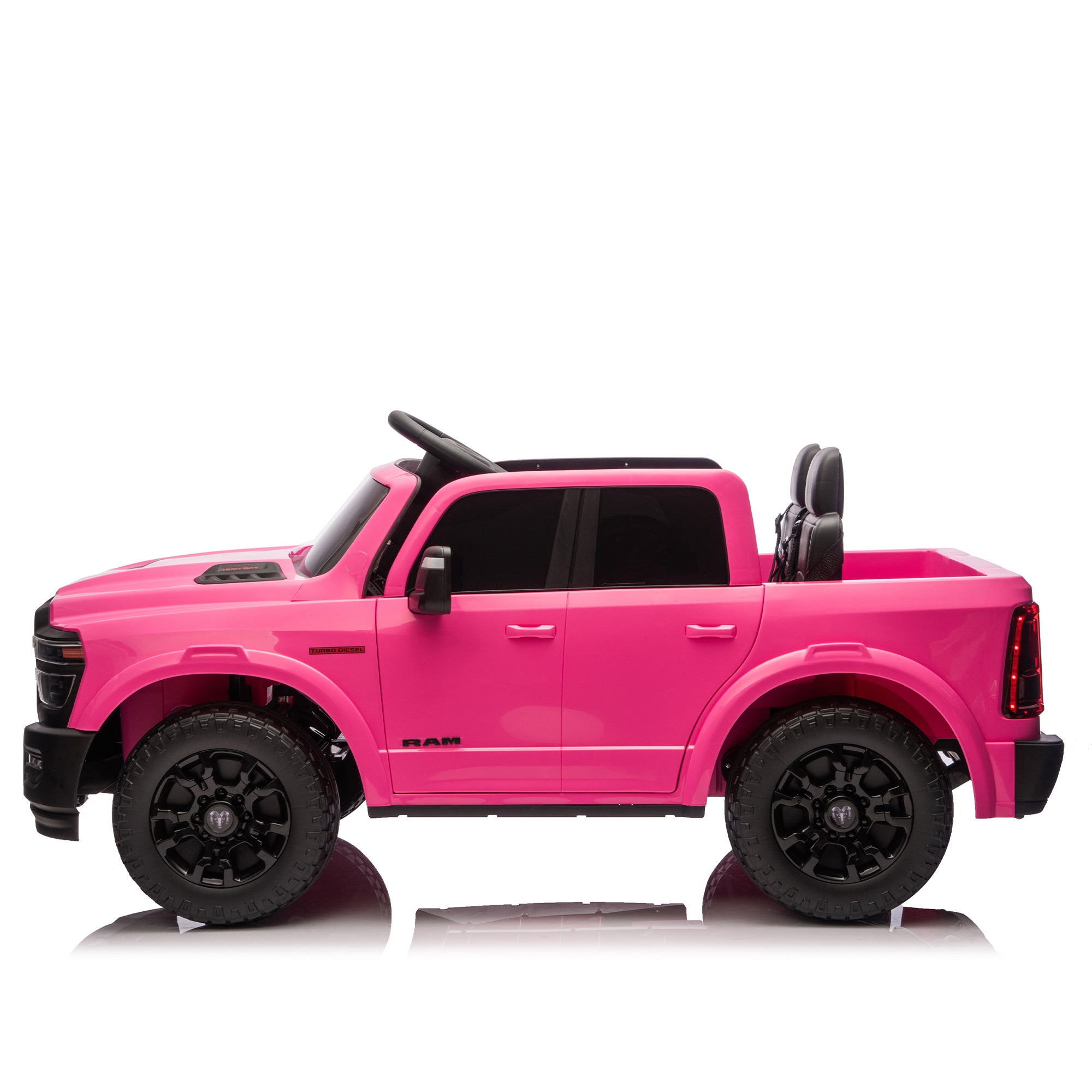 24V Licensed Dodge RAM 2500 2-Seater Ride-On Truck - Pink