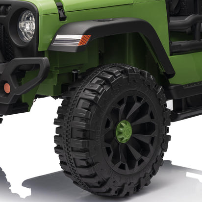 12V Ride on Toy, 2-Seater Kids Ride-On Truck Electric Car with Remote, Bluetooth - Green