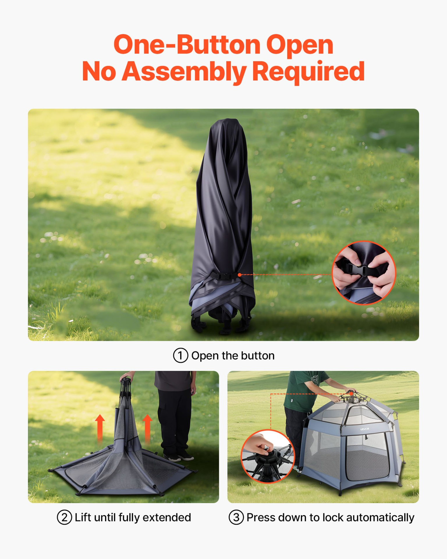 Baby Playpen with Canopy – Portable Foldable Play Yard