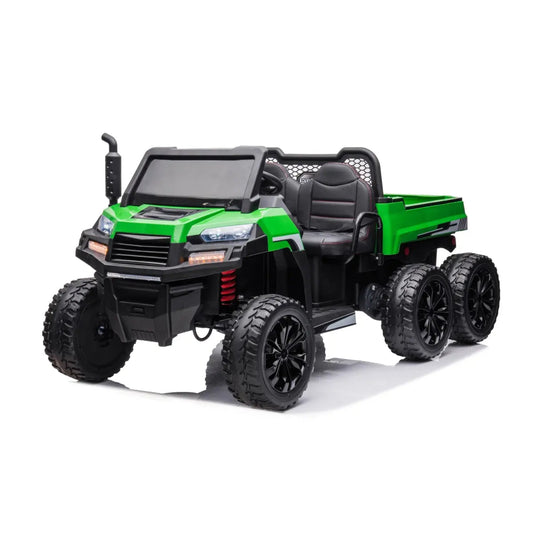 🚜 Freddo Titan™ 24V 6-Wheeler Tractor Trailer – 2-Seater Ride-On with Dump Cart & Parental Remote