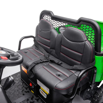 🚜 Freddo Titan™ 24V 6-Wheeler Tractor Trailer – 2-Seater Ride-On with Dump Cart & Parental Remote