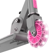 Leo Folding Kick Scooter - Vibrant Pink with Light-Up Wheels, Adjustable Handlebar & Easy Folding Design for Kids 5+