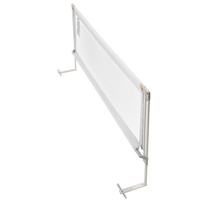 White screen with metal frame on a white background