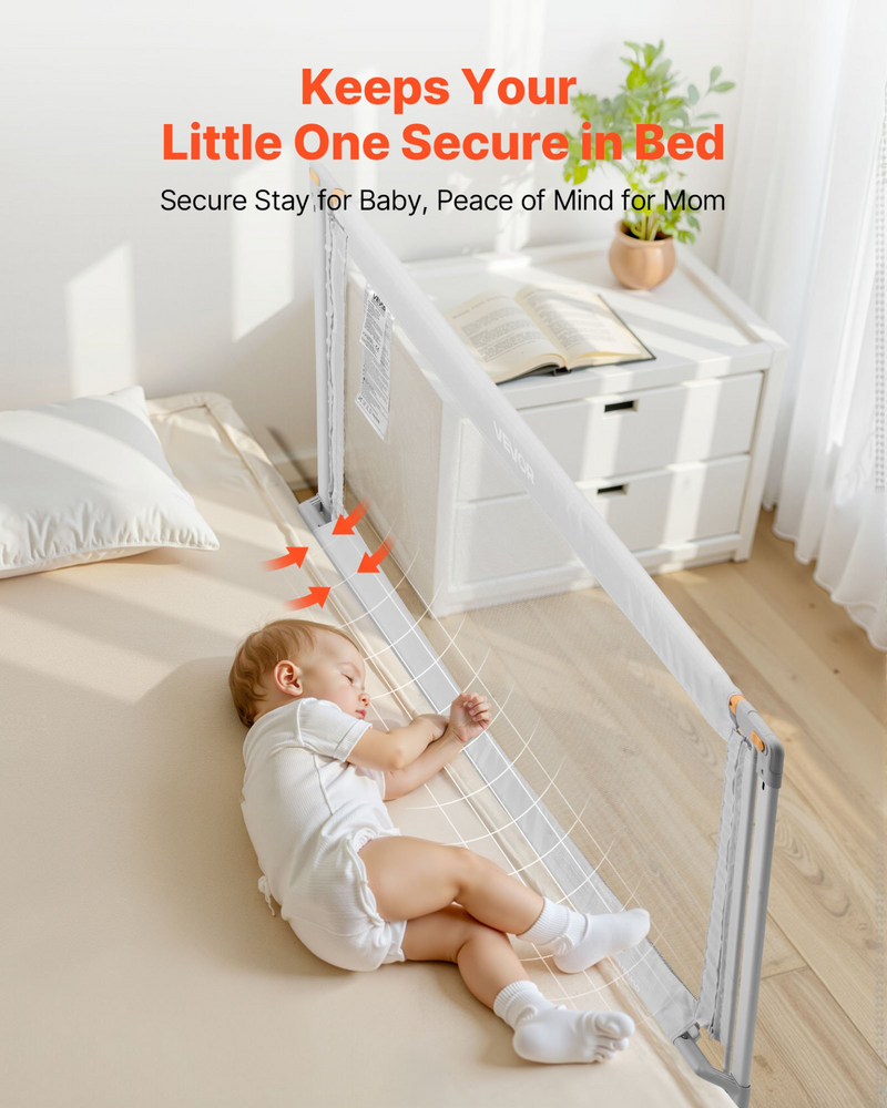 Adjustable Toddler Bed Rail Guard – Vertical Lift Safety Rail for Kids