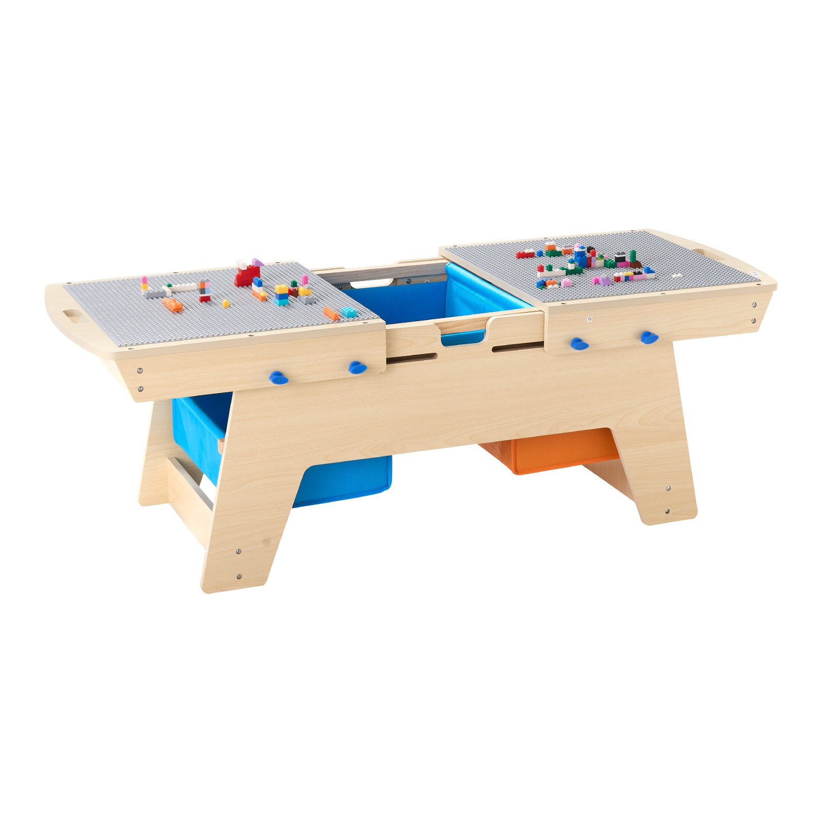Reversible Wooden Activity Table with 200 Building Bricks