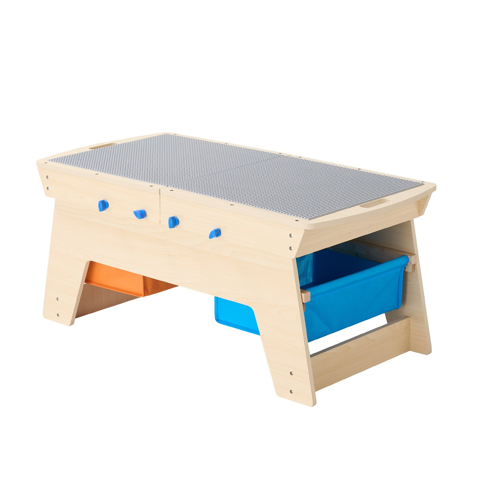 Reversible Wooden Activity Table with 200 Building Bricks