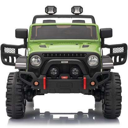 12V Ride on Toy, 2-Seater Kids Ride-On Truck Electric Car with Remote, Bluetooth - Green