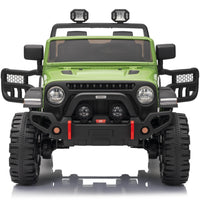 12V Ride on Toy, 2-Seater Kids Ride-On Truck Electric Car with Remote, Bluetooth - Green