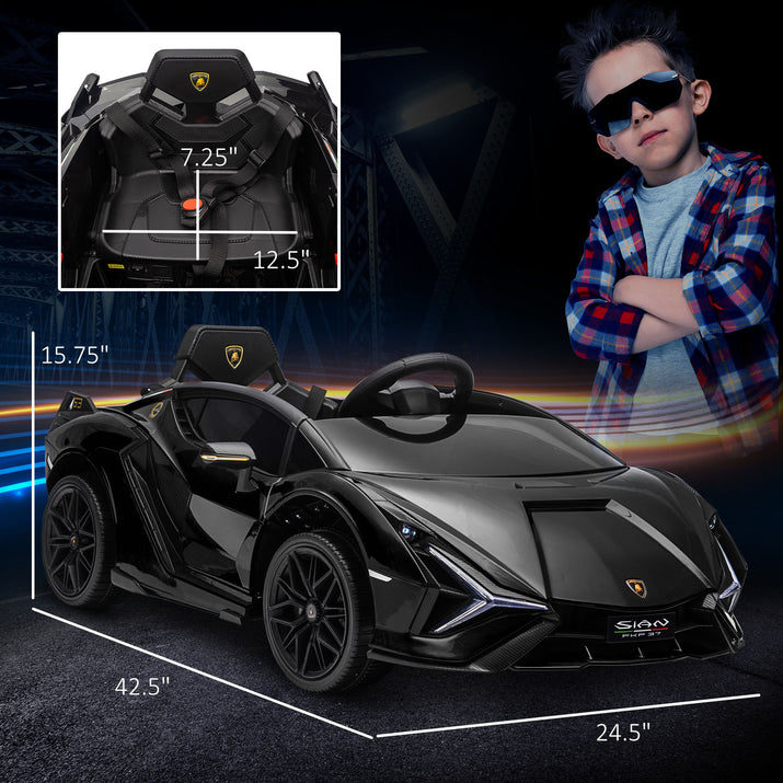 12V Ride on Car, Lamborghini SIAN Licensed Kids Electric Ride-On Car - The Little Big Store