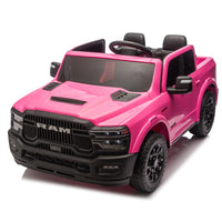 24V 160W Officially Licensed Dodge RAM 2500 Design 2-seater Kids Ride On Truck,W/ Remote Control,W/2WD&4-Wheel Suspension,Storage Space&High Door Design,Built-in Music&Bluetooth,USB/MP3 Port for 3-6