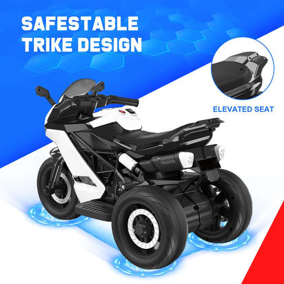12V Motorcycle for Kids, Electric Motorcycle with 3 Wheels&Music ,Ride on Toys for Boy Girl