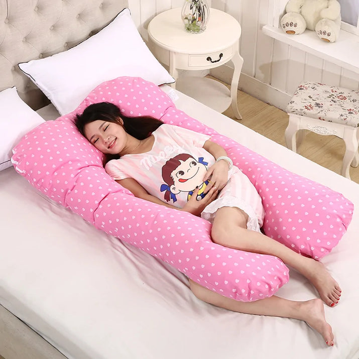 Sleeping Support Pillow For Pregnant Women Body PW12 100% Cotton Rabbit Print U Shape Maternity Pillows Pregnancy Side Sleepers - The Little Big Store