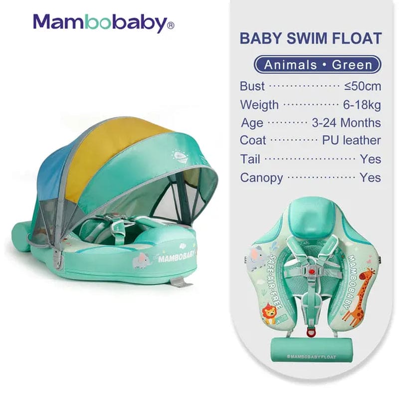 SplashVIP Baby Float: Ultimate Non-Inflatable Swim Trainer with Canopy