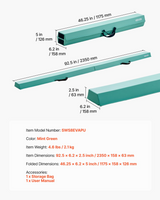 Folding balance beam measurements and included storage bag