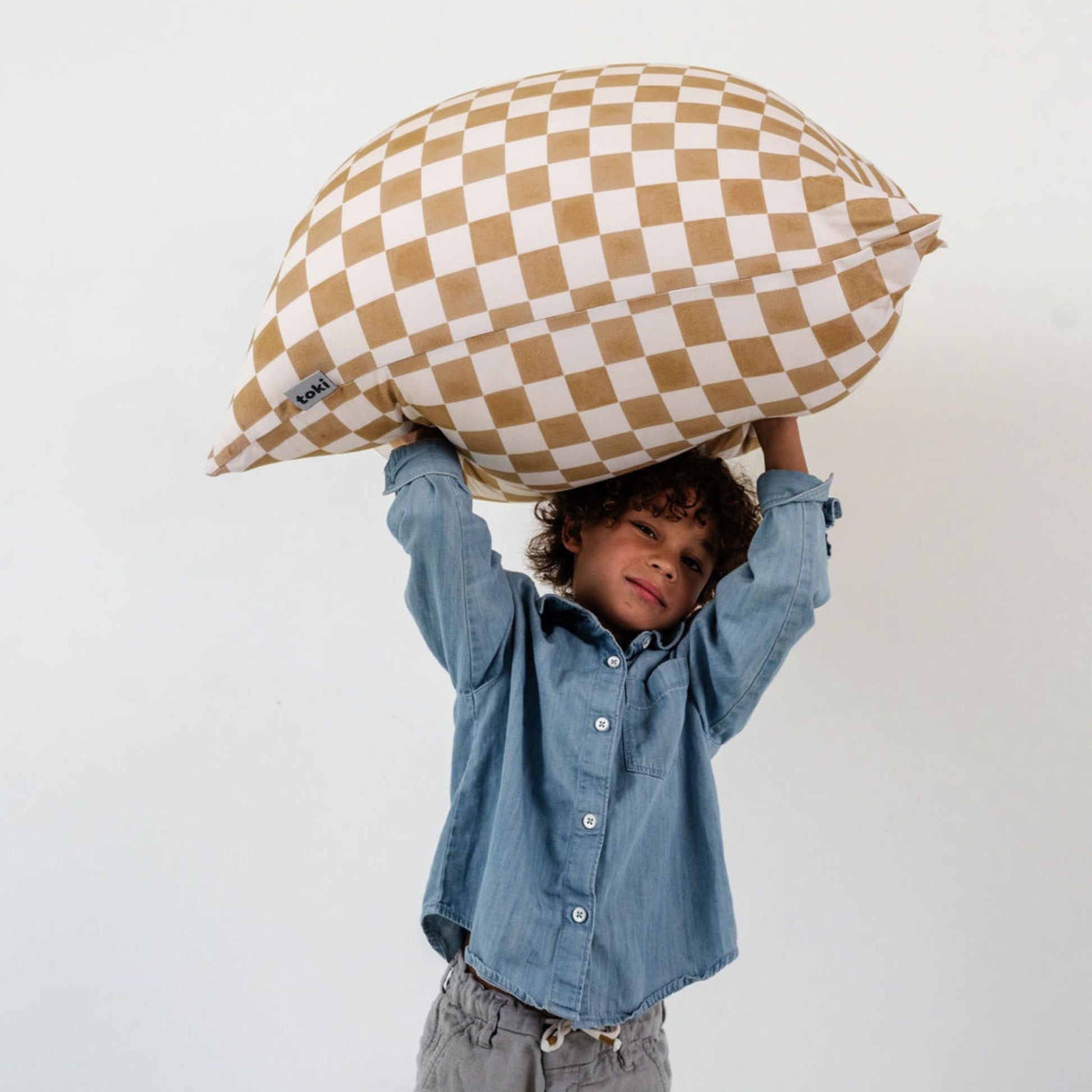 Checker Toffee Bean Bag - The Little Big Store