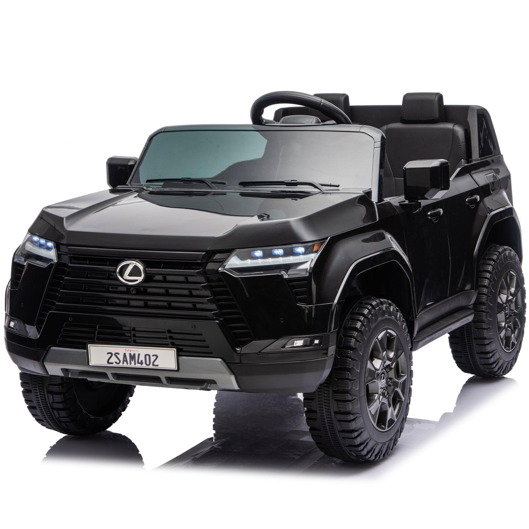 Lexus GX550 24V 2-Seater Kids Ride On Car W/ PC 2.4G, High Chassis and Anti-Slip Grip wheels, Four-wheel Suspension, LED light, Bluetooth&MP3 Music, Speed up to 3.73 MPH for Kids Aged 3-6