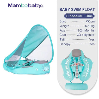SplashVIP Baby Float: Ultimate Non-Inflatable Swim Trainer with Canopy - The Little Big Store