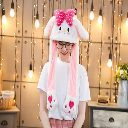 Rabbit Ear Airbag Hat: Fun Plush Toy Cap for Kids and Adults - The Little Big Store