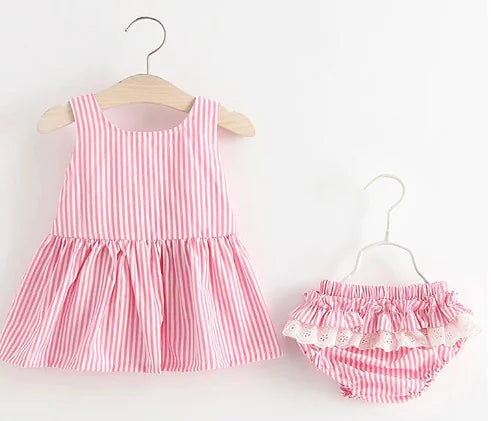 👑Little Princess Summer Dress & Shorts Set – Cute & Comfy Pink Outfit for Girls (1-3 Years)