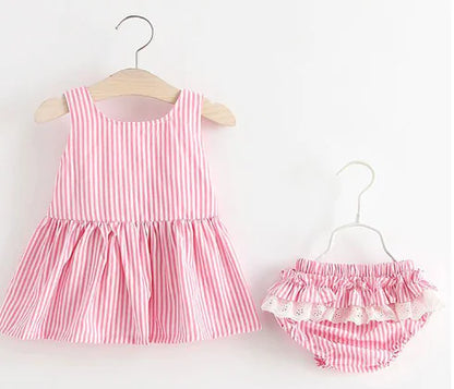 👑Little Princess Summer Dress & Shorts Set – Cute & Comfy Pink Outfit for Girls (1-3 Years)
