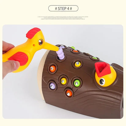 Woodpecker Worm Catching Game: Magnetic Family Fun and Educational Toy Set for Kids - The Little Big Store