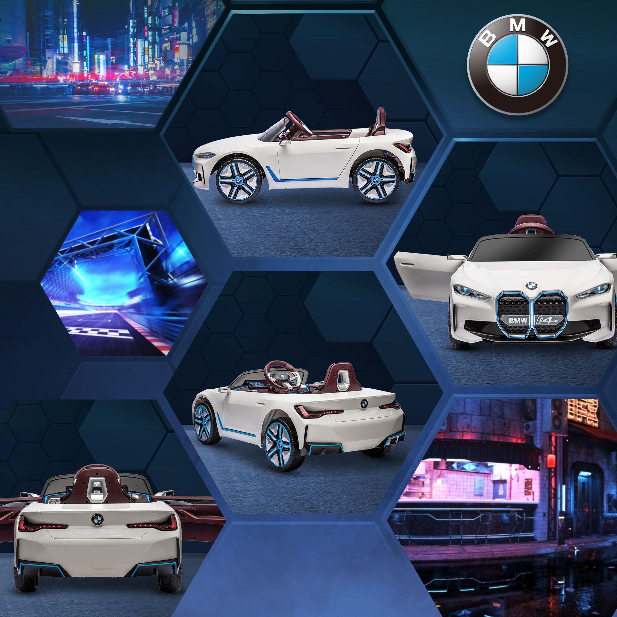 Aosom 12V Kids Electric Ride-On Car – White BMW i4