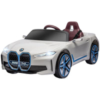 Children's toy car resembling a BMW model on a white background