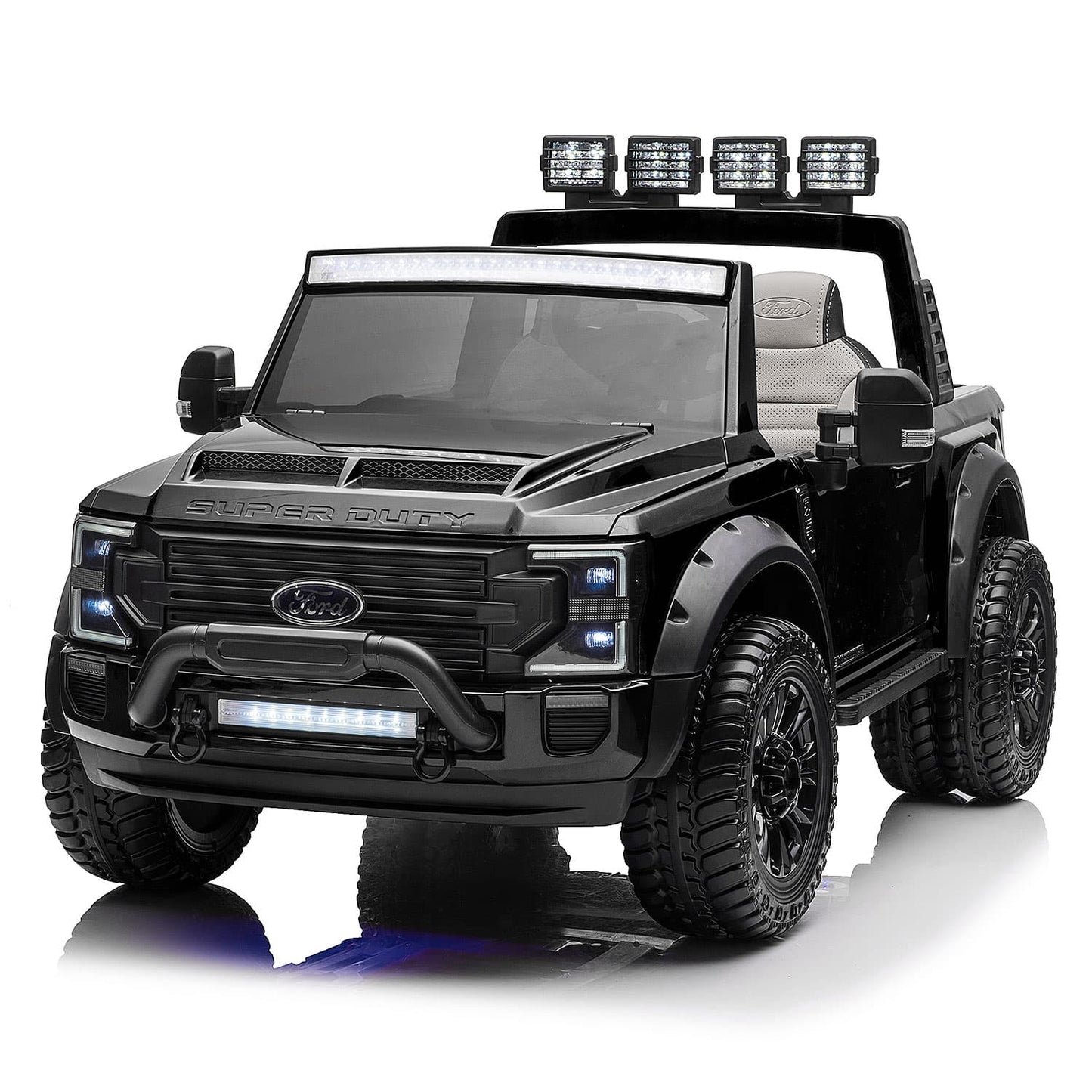 ShadowDrive™ Ford F450 24V Kids Ride-On Truck 🚙🖤 – Sleek Black with R/C Parental Remote Control!