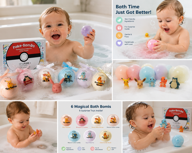 TheLittleBigStore SurpriseSplash™ 30-Pack Kids Bath Bomb Treasure Box