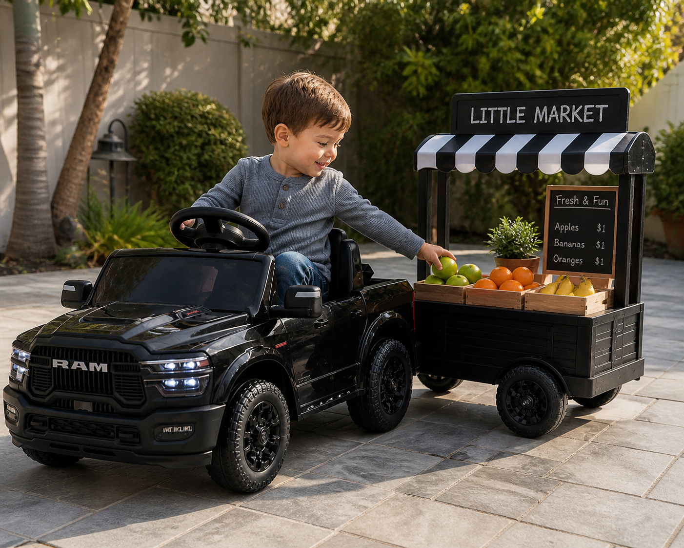 24V Licensed Dodge RAM 2500 2-Seater Ride-On Truck – Black