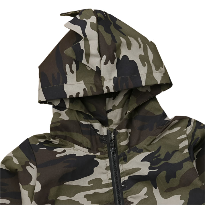 Camouflage Dinosaur Hooded Jacket for Boys - The Little Big Store